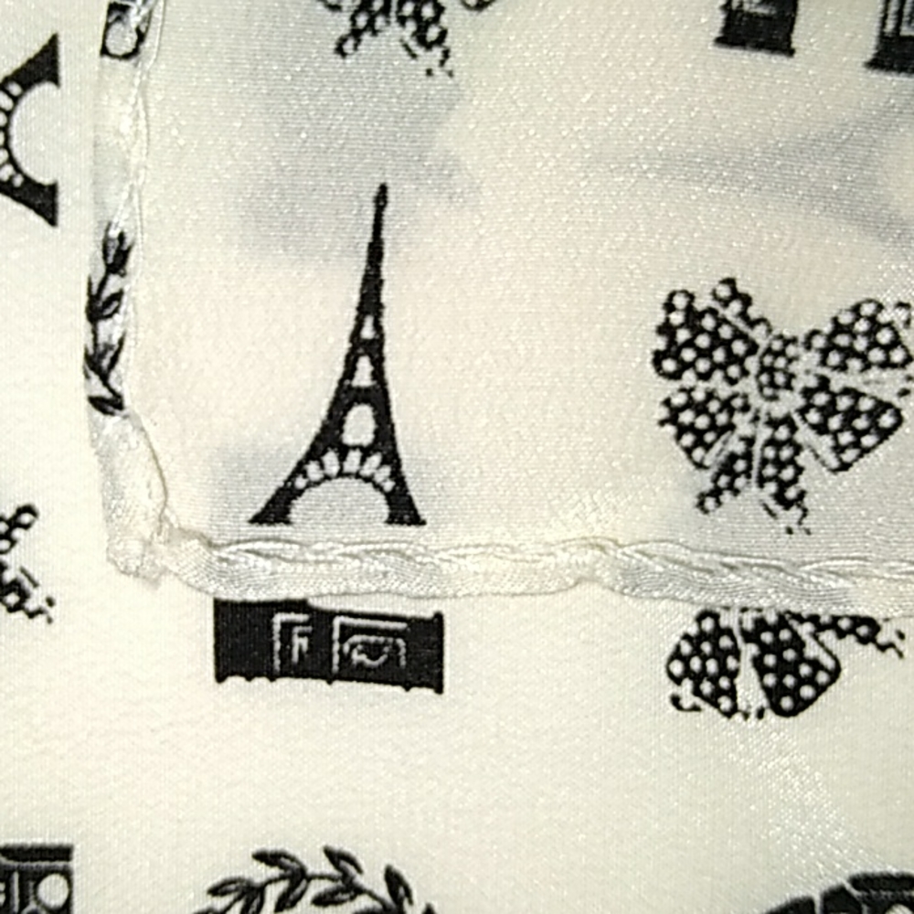 LC Lauren Conrad silk Paris motif scarf